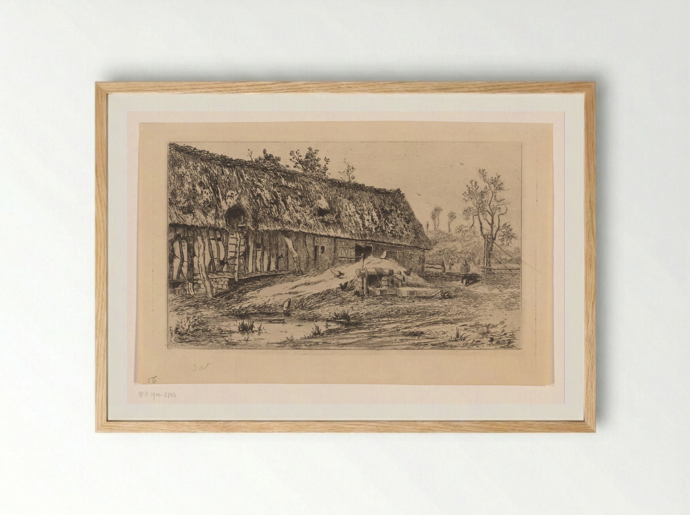 Boerenerf in Veules - Carel Nicolaas Storm van 's-Gravesande - Framed Print Wood