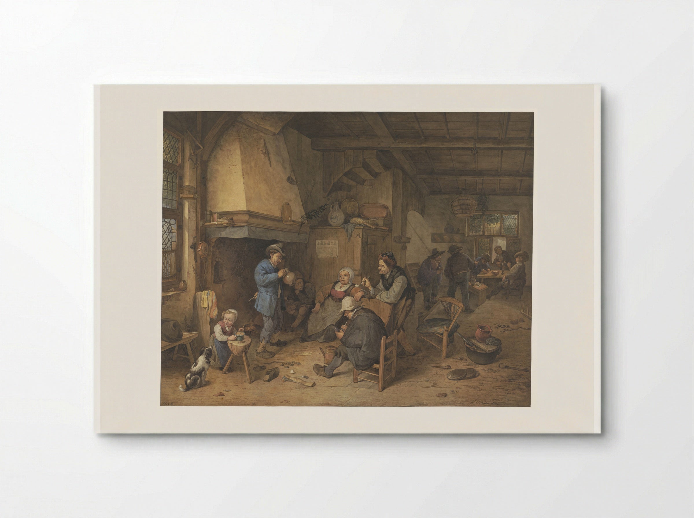 Boerengezelschap binnenshuis - Hendrik Abraham Klinkhamer - Poster