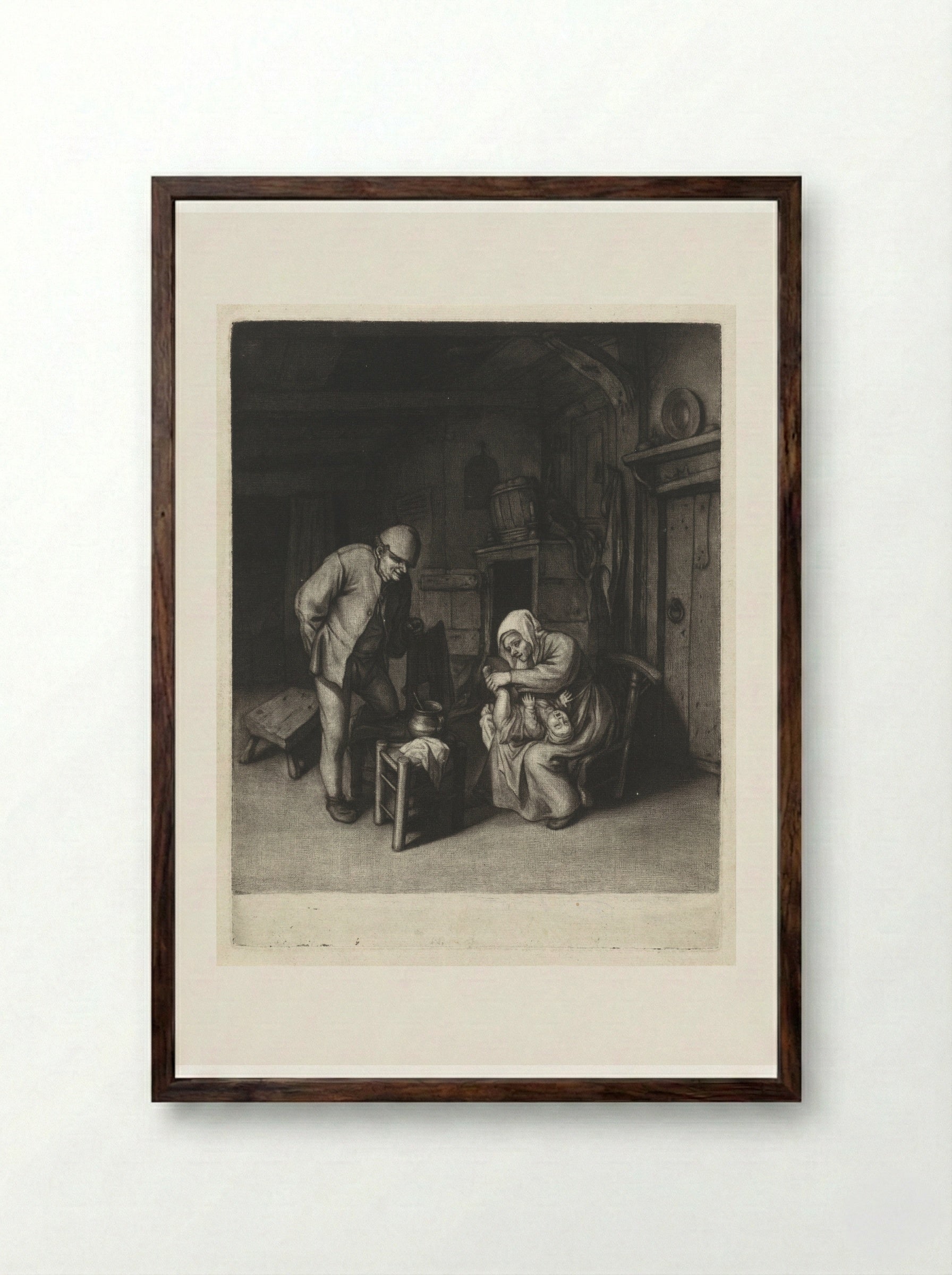 Boerengezin - Jacob Gole - Framed Print Dark Wood