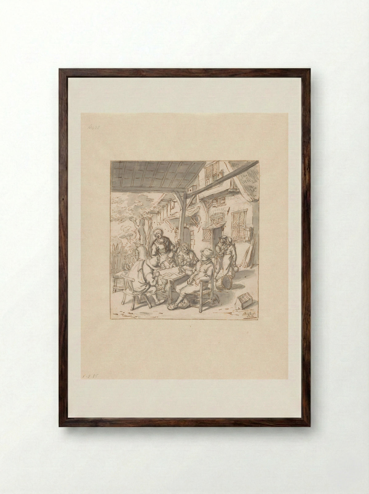 Boerenherberg - Johannes de Groot - Framed Print Dark Wood