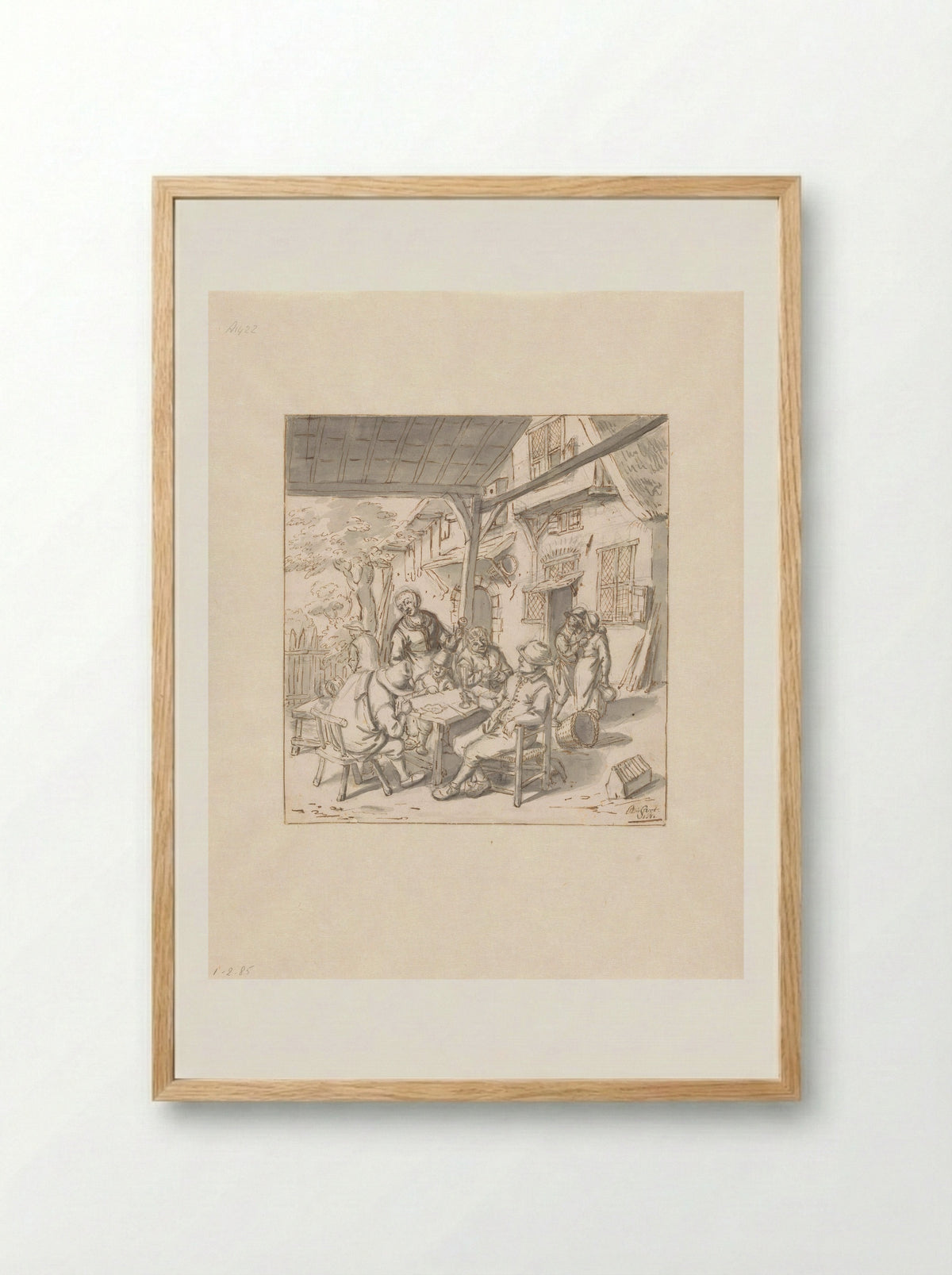 Boerenherberg - Johannes de Groot - Framed Print Wood