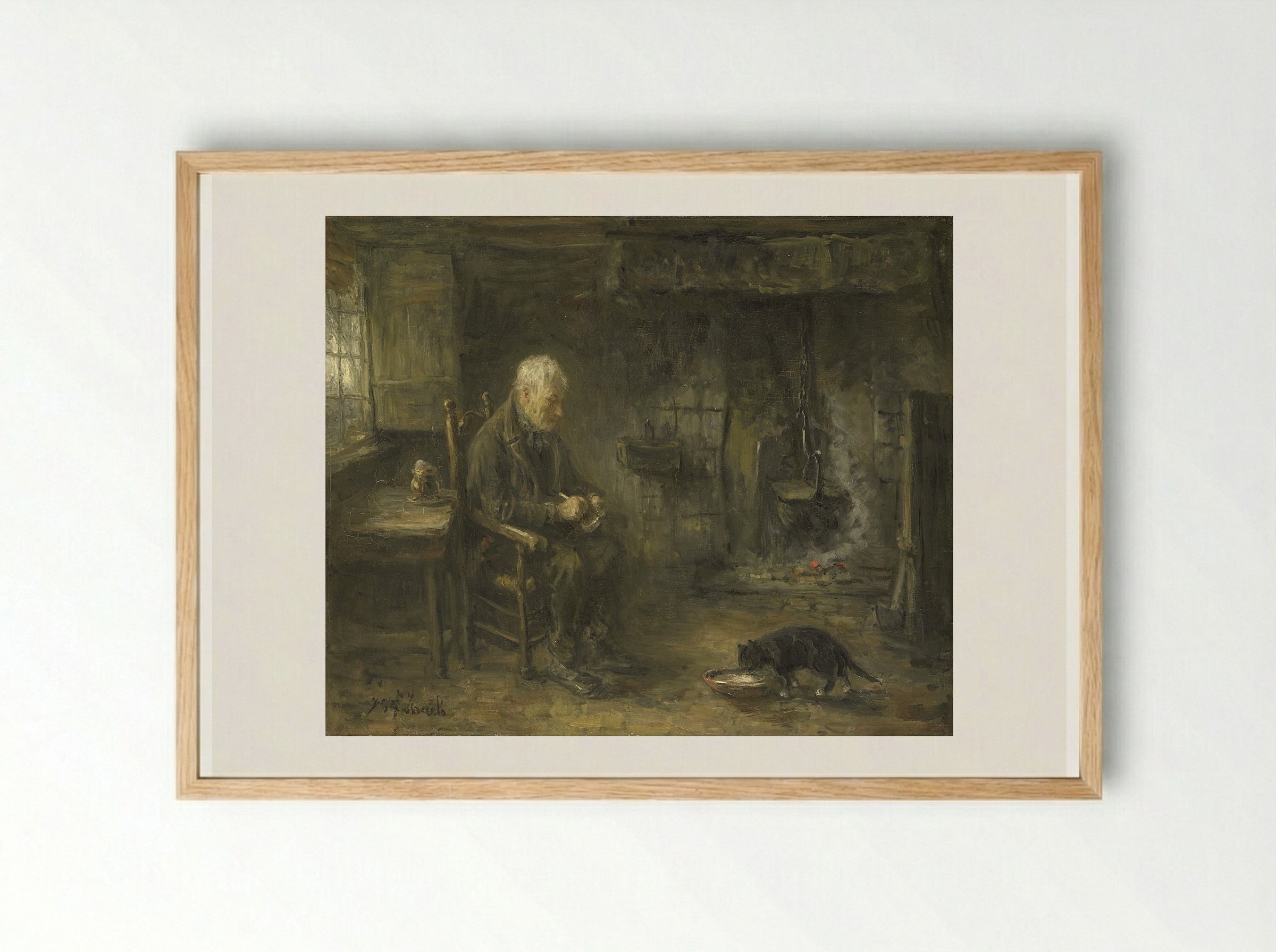 Boereninterieur - Jozef Israëls - Framed Print Wood