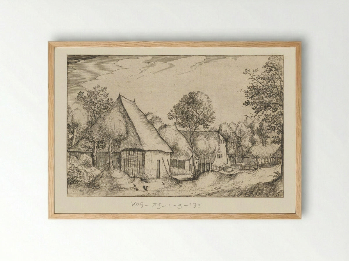 Boerenland (Farmstead) - Claes Jansz. Visscher (II) - Framed Print Wood