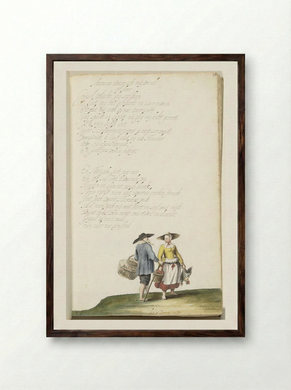 Boerenpaar - Gesina ter Borch - Framed Print Dark Wood