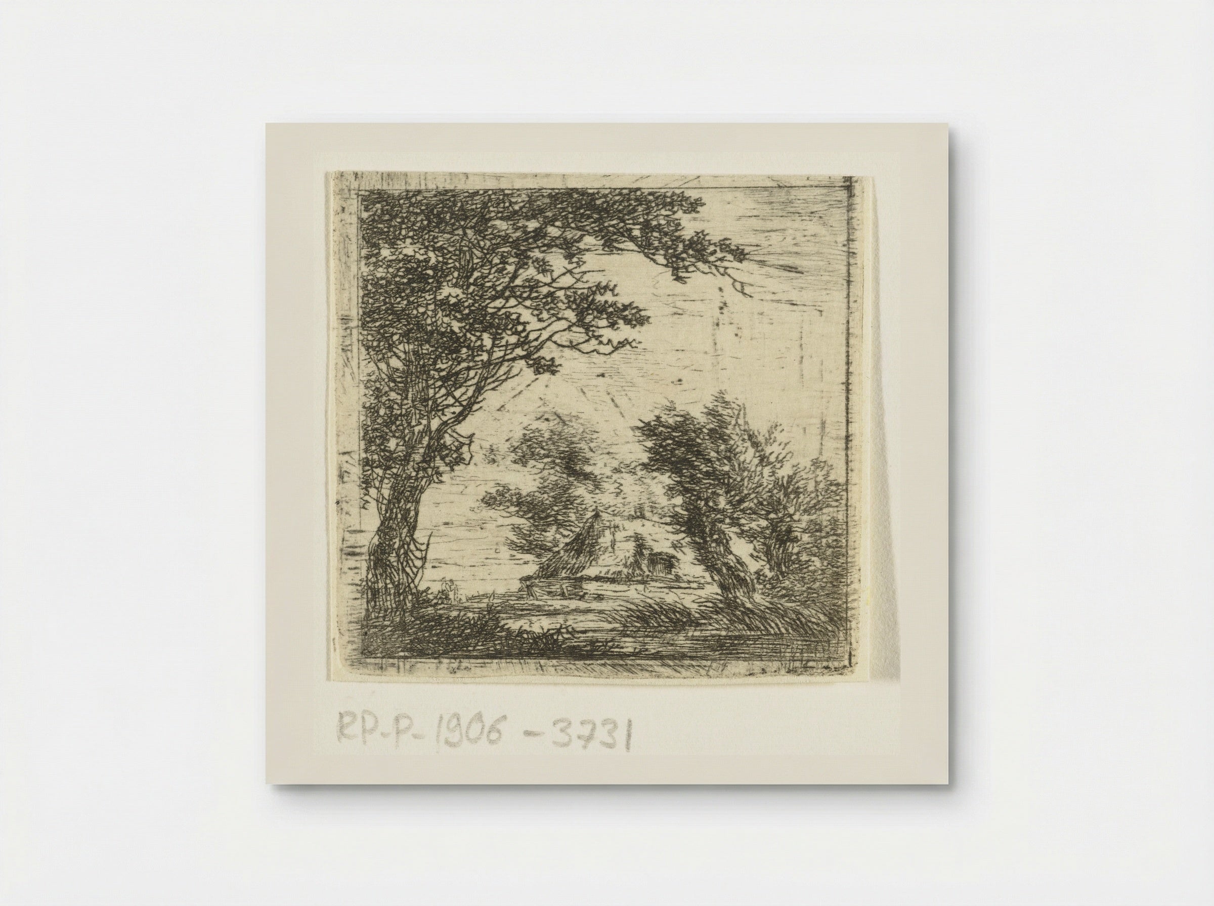 Boerenwoning tussen bomen - Hermanus van Brussel - Poster
