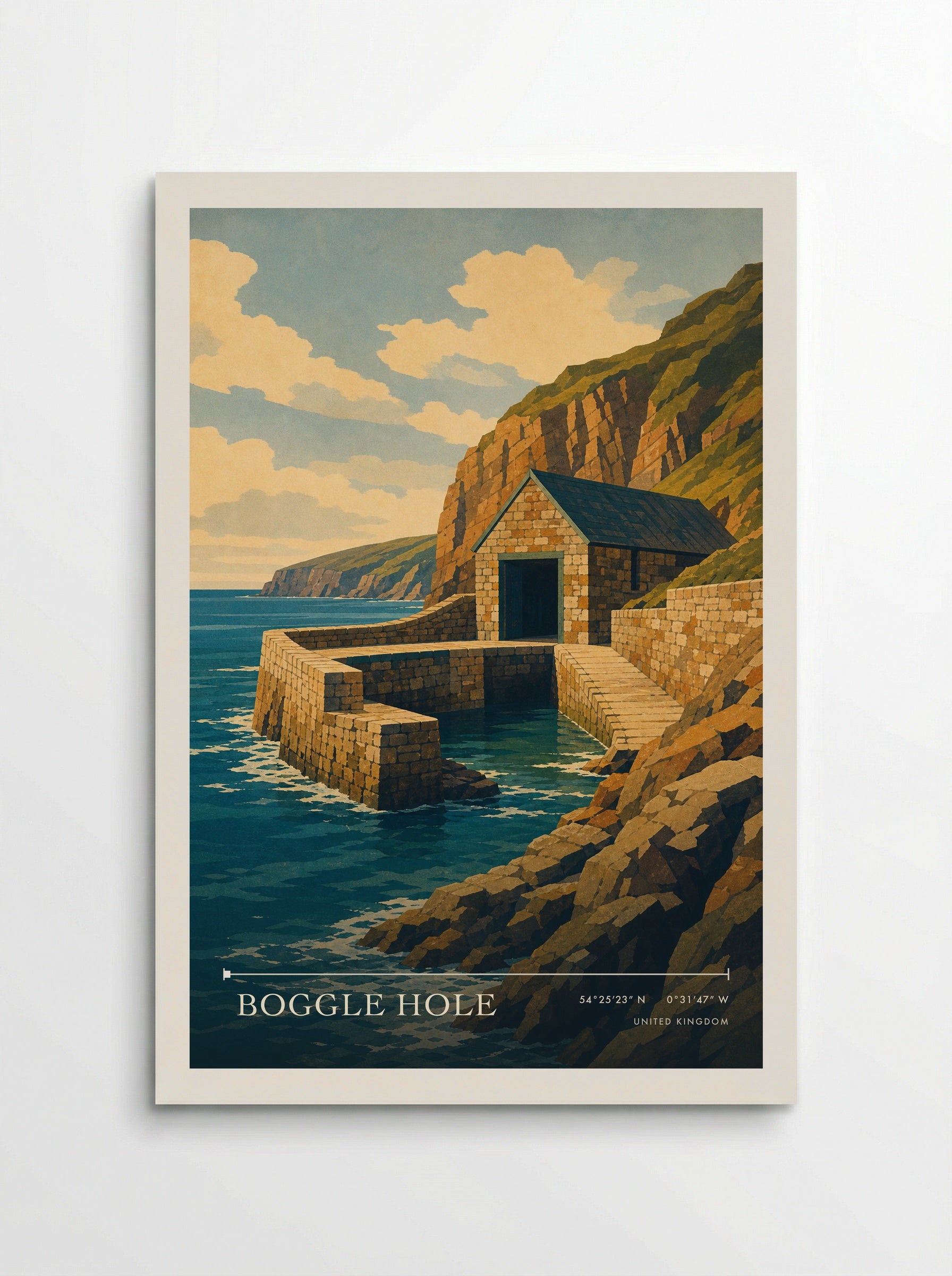 Boggle Hole United Kingdom Travel Poster - Poster