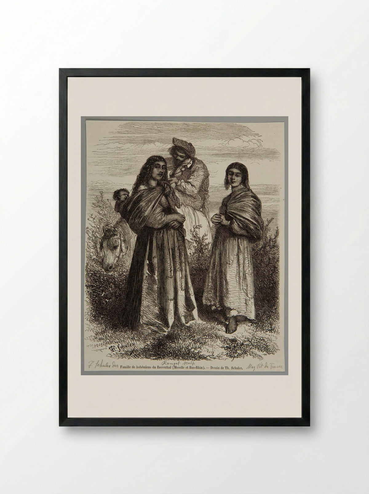 Bohemian Family of Baerenthal - François Rouget - Framed Print Black