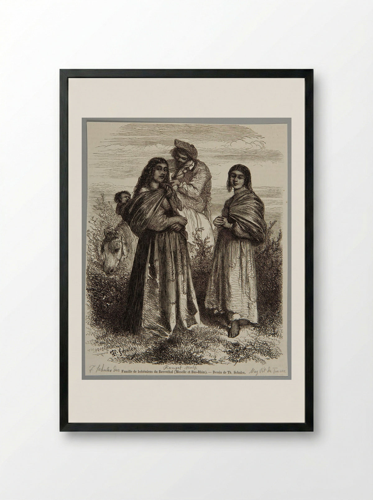 Bohemian Family of Baerenthal - François Rouget - Framed Print Black