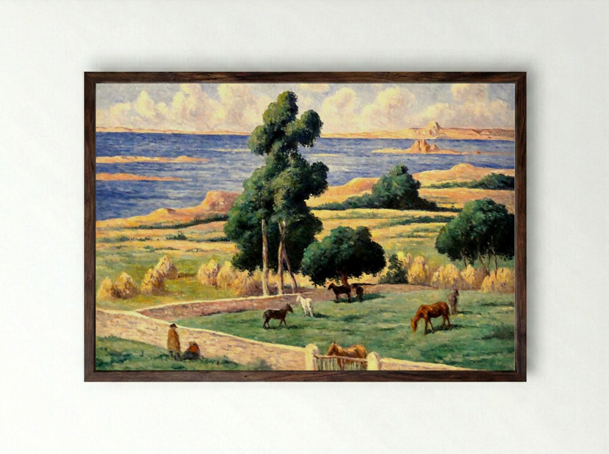 Bois Island, Kermouster, Lézardrieux - Maximilien Luce - Framed Print Dark Wood