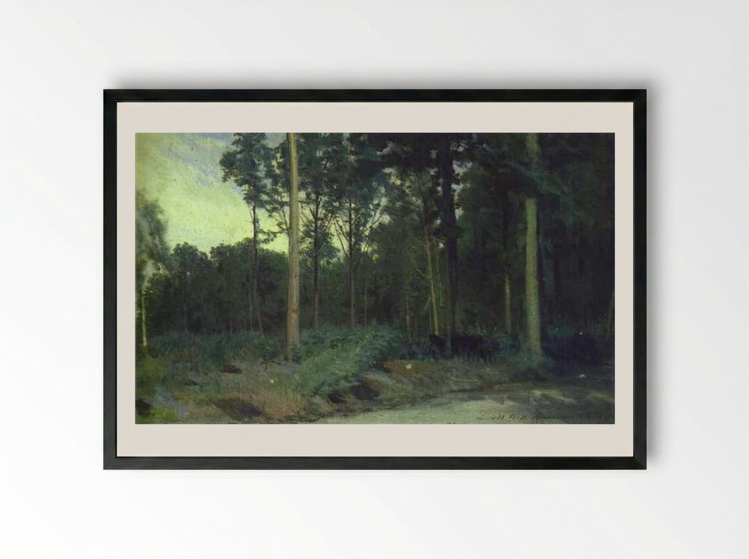 Bois de Boulogne near Paris - Ivan Kramskoy - Framed Print Black