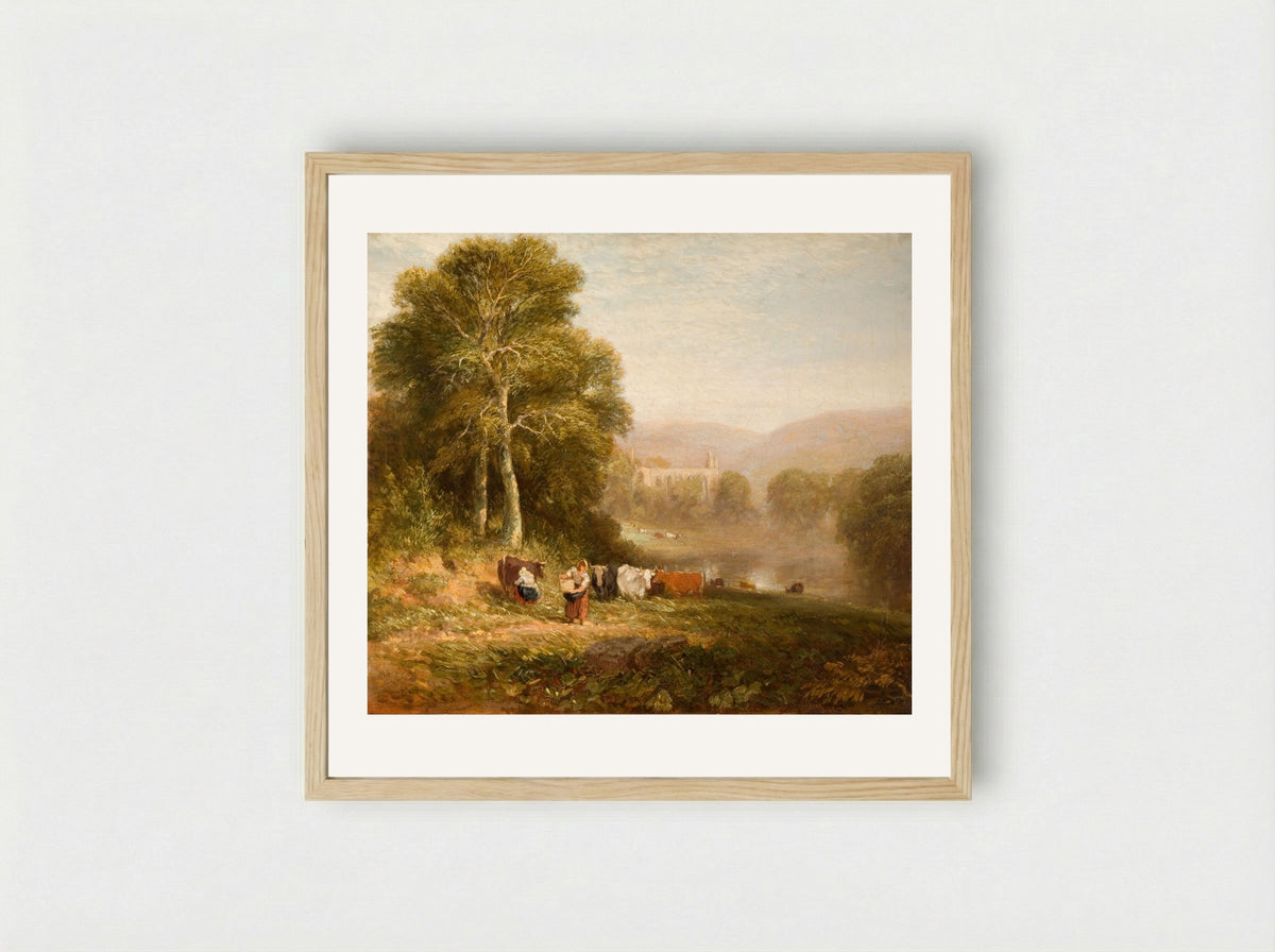 Bolton Abbey - David Cox - Framed Print Wood