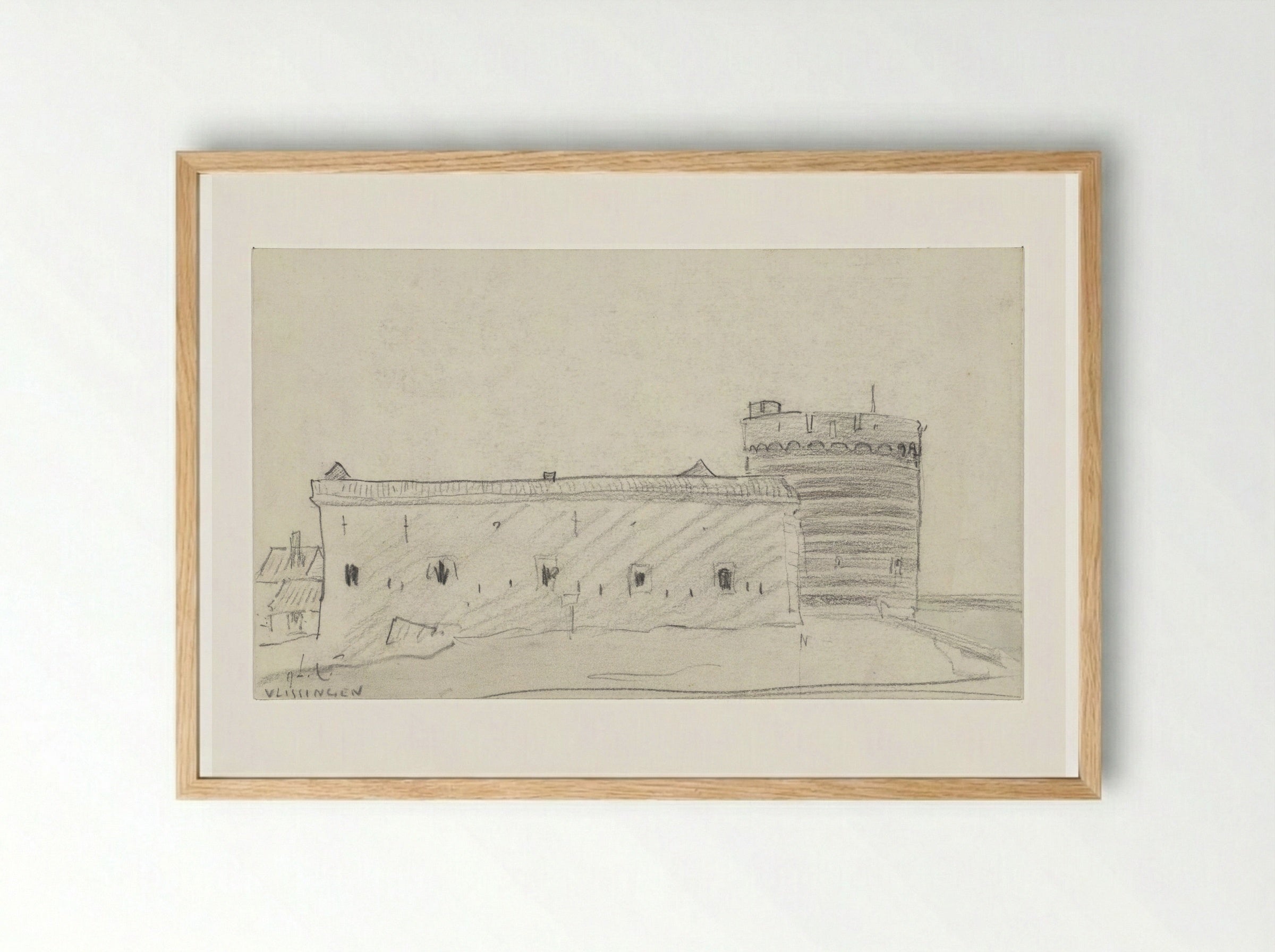 Bolwerk te Vlissingen - Adolf le Comte - Framed Print Wood