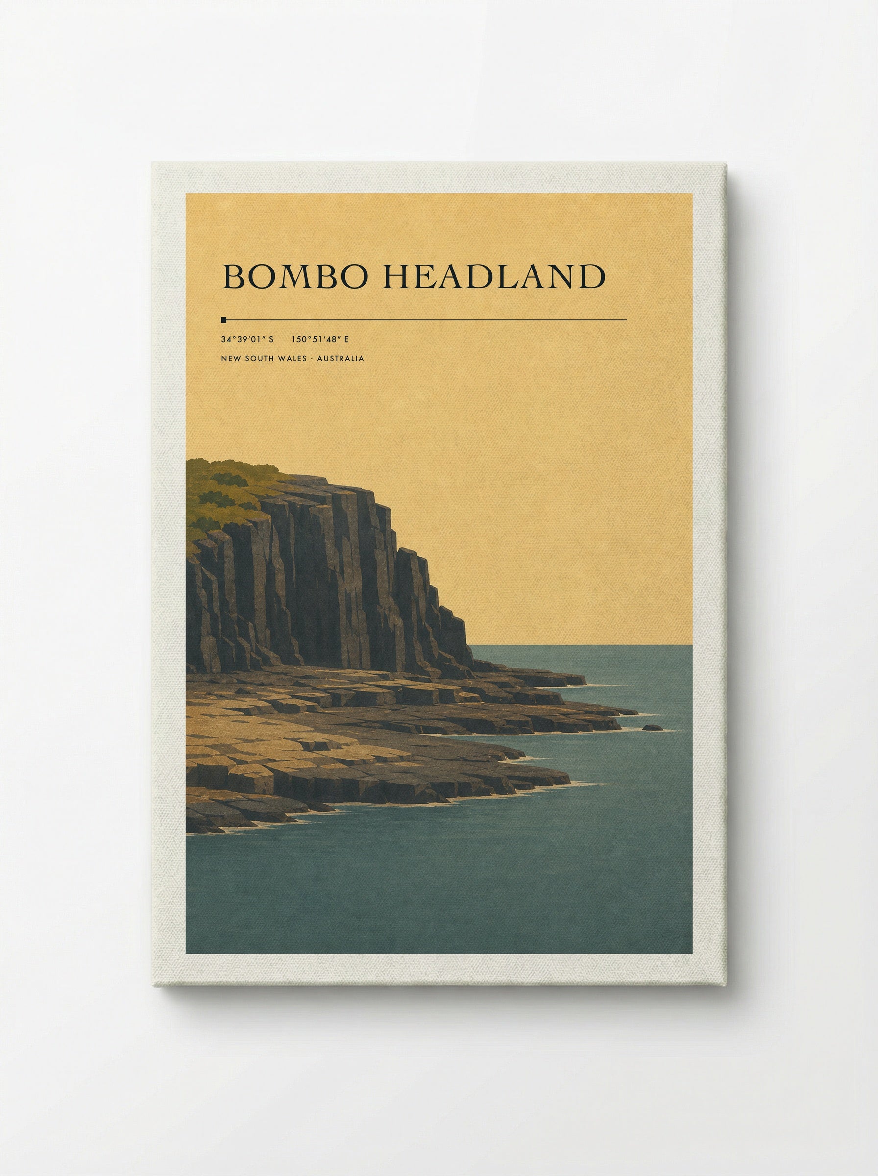 Bombo Headland Travel Poster Artwork - Canvas
