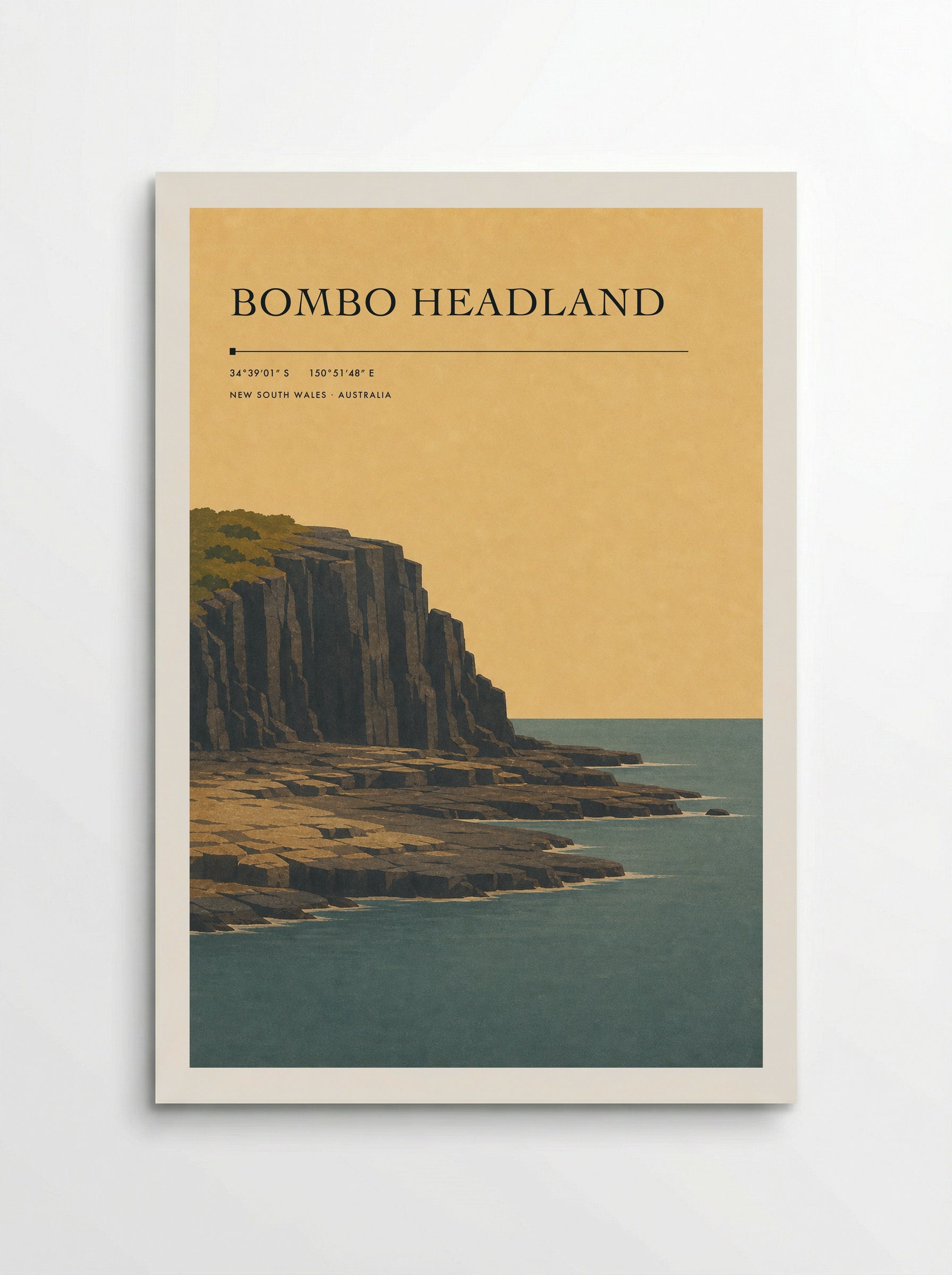 Bombo Headland Travel Poster Artwork - Poster