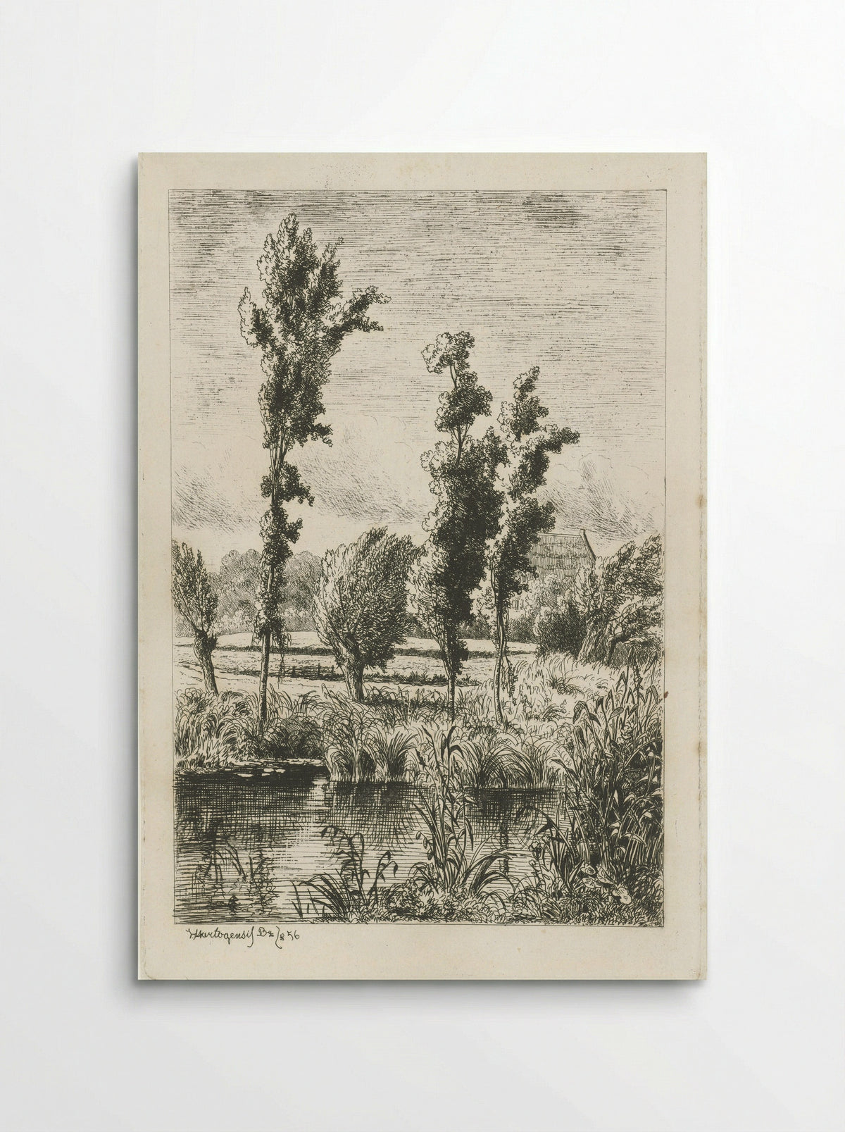 Bomen aan een sloot - Joseph Hartogensis - Poster