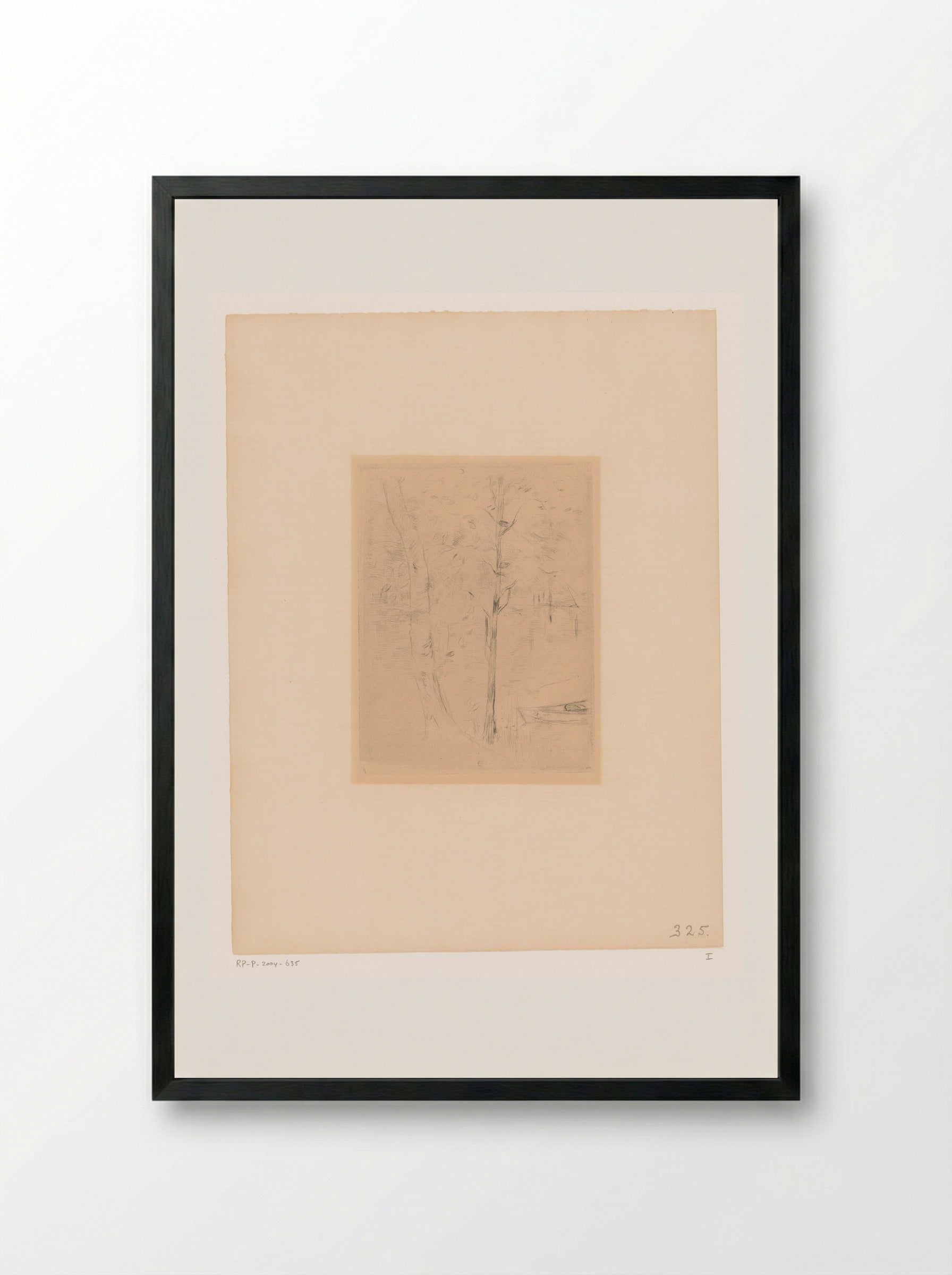 Bomen aan een vijver in het Bois de Boulogne te Parijs - Berthe Morisot - Framed Print Black