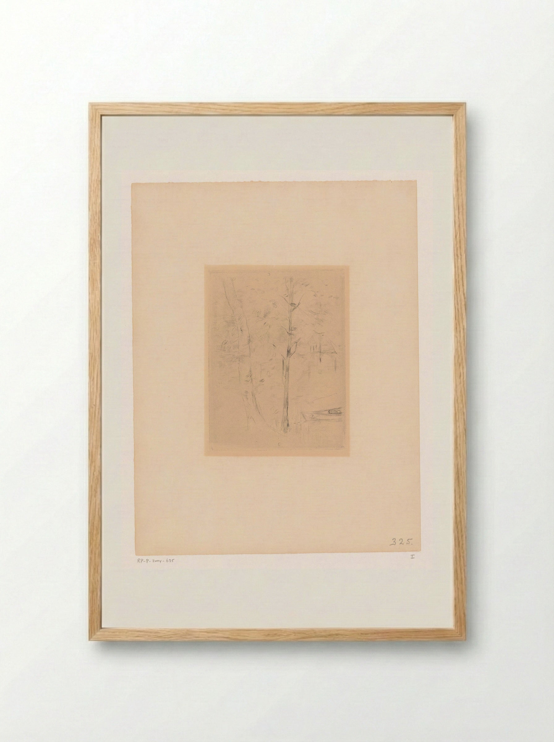 Bomen aan een vijver in het Bois de Boulogne te Parijs - Berthe Morisot - Framed Print Wood