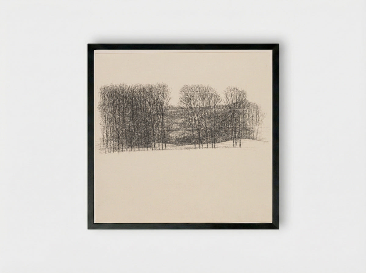 Bomen in glooiend landschap - Kees Stoop - Framed Print Black