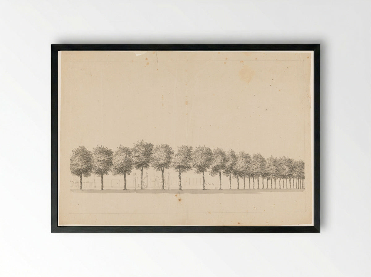 Bomenallee te Batavia - Jan Brandes - Framed Print Black