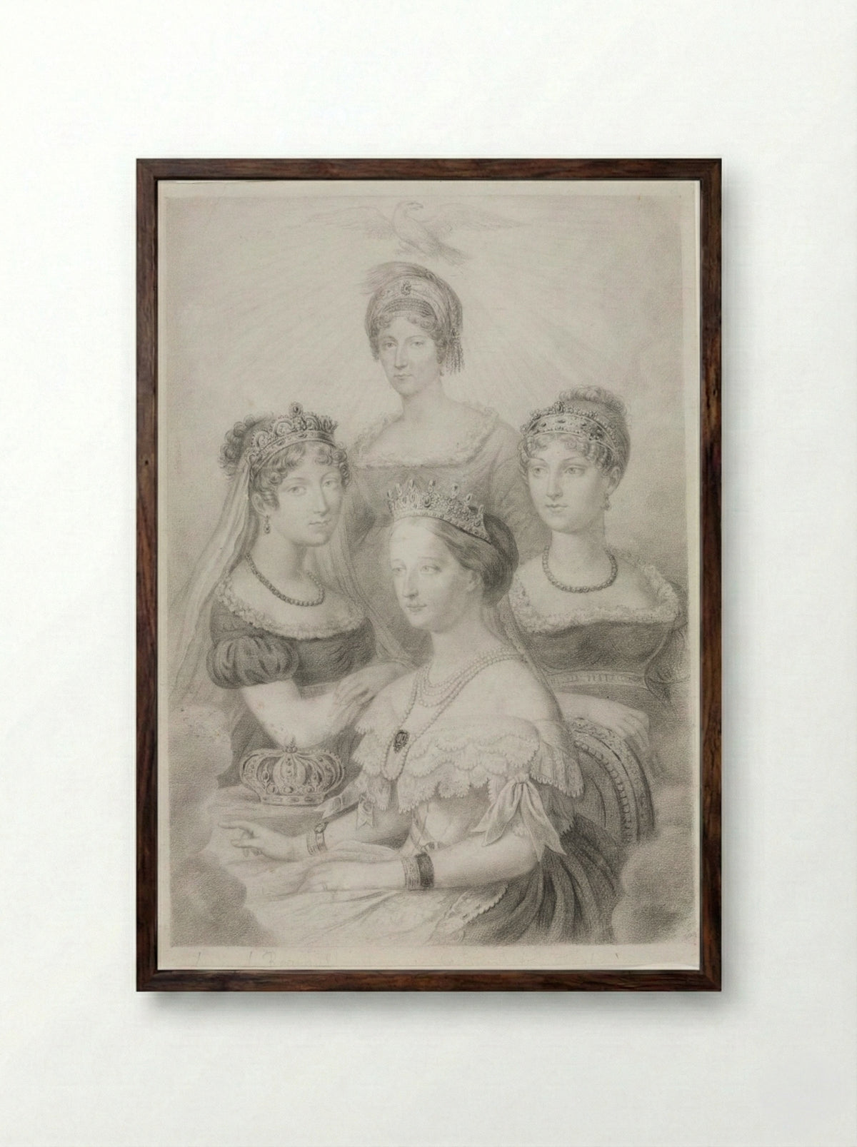 Bonaparte Women - Thomas Casimir Regnault - Framed Print Dark Wood