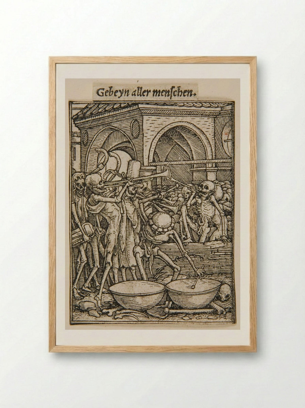 Bones of All Men - Hans Holbein the Younger - Framed Print Wood