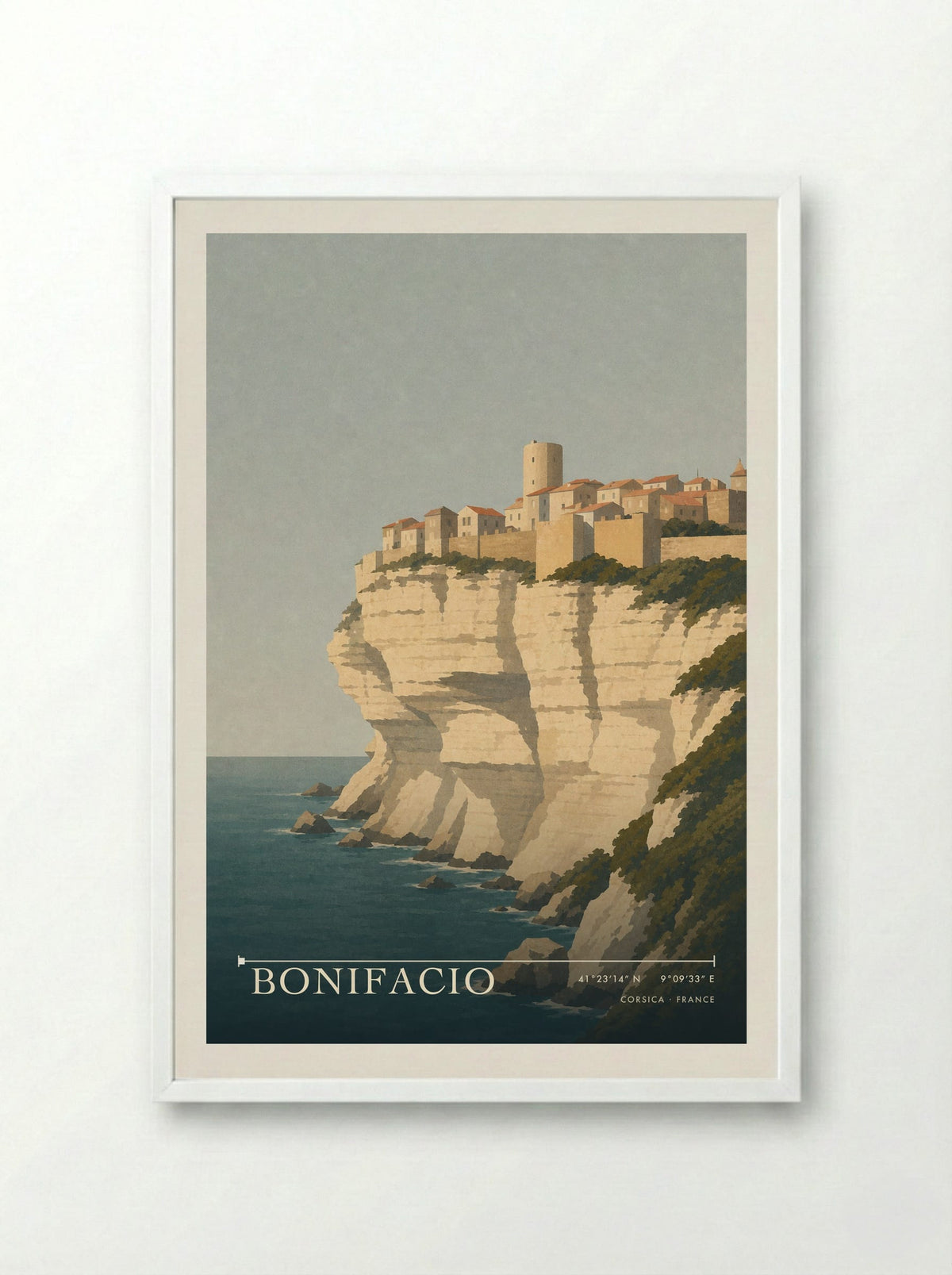 Bonifacio Travel Poster Artwork - Framed Print White