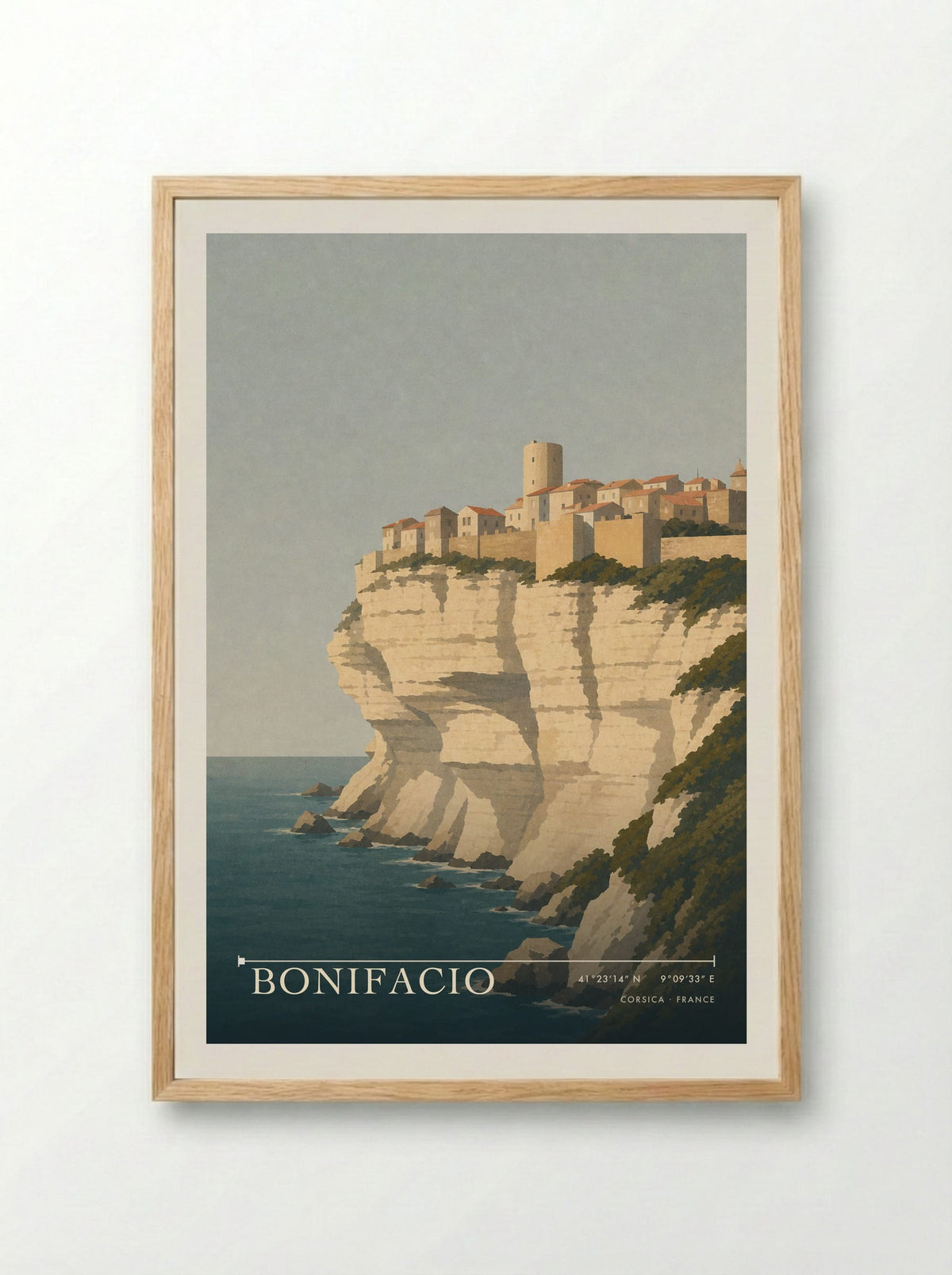 Bonifacio Travel Poster Artwork - Framed Print Wood