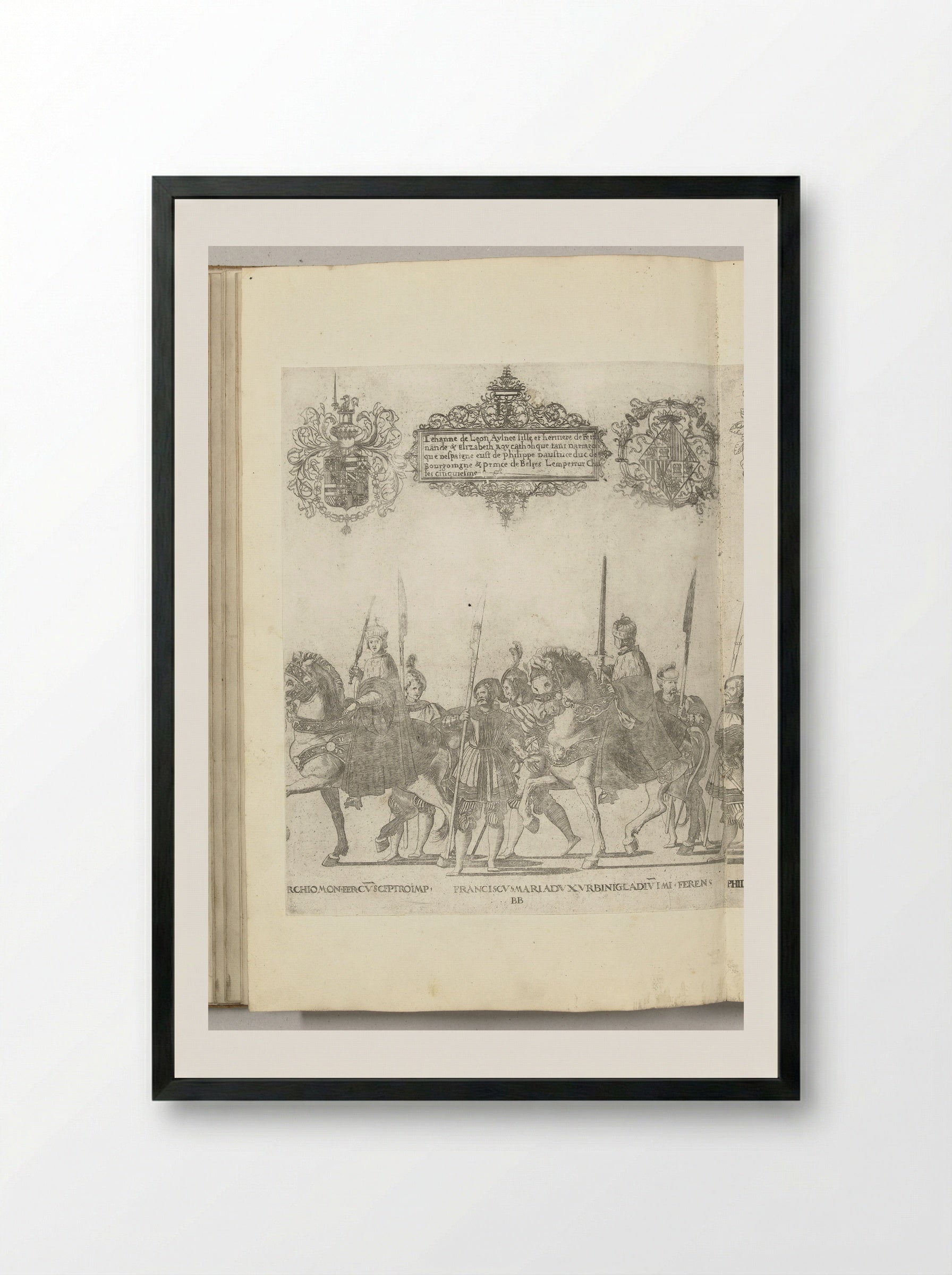 Bonifatius IV Paleologo and Francesco Maria della Rovere - Nicolaas Hogenberg - Framed Print Black