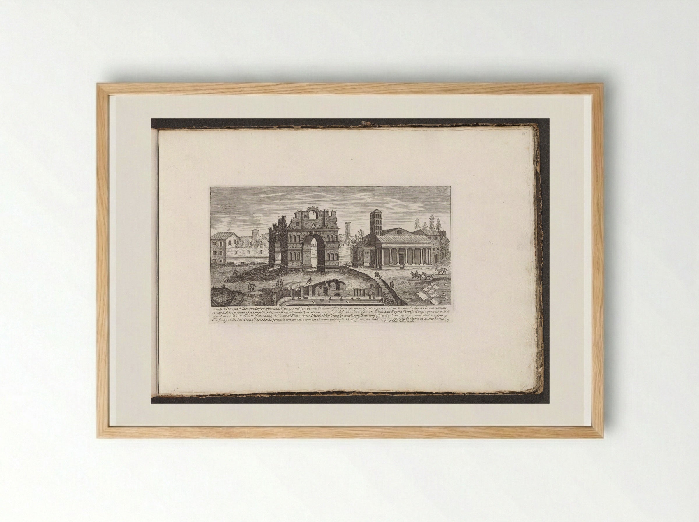 Boog van Janus en San Giorgio in Velabro - Giovanni Giacomo de' Rossi - Framed Print Wood