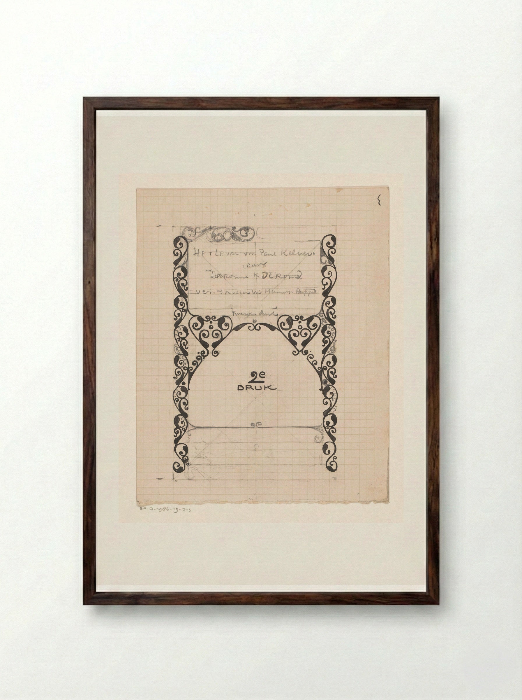 Book Cover Design for Het leven van Paul Kelver - Reinier Willem Petrus de Vries - Framed Print Dark Wood