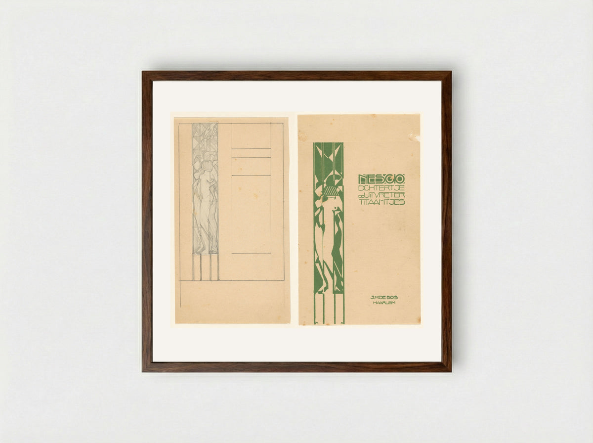 Book Cover Design for Nescio - Reijer Stolk - Framed Print Dark Wood