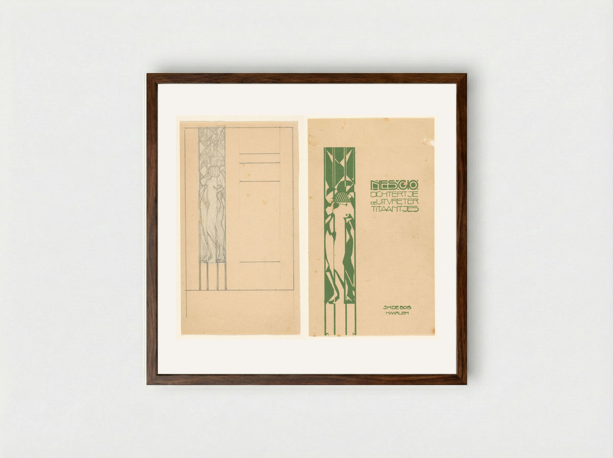 Book Cover Design for Nescio - Reijer Stolk - Framed Print Dark Wood