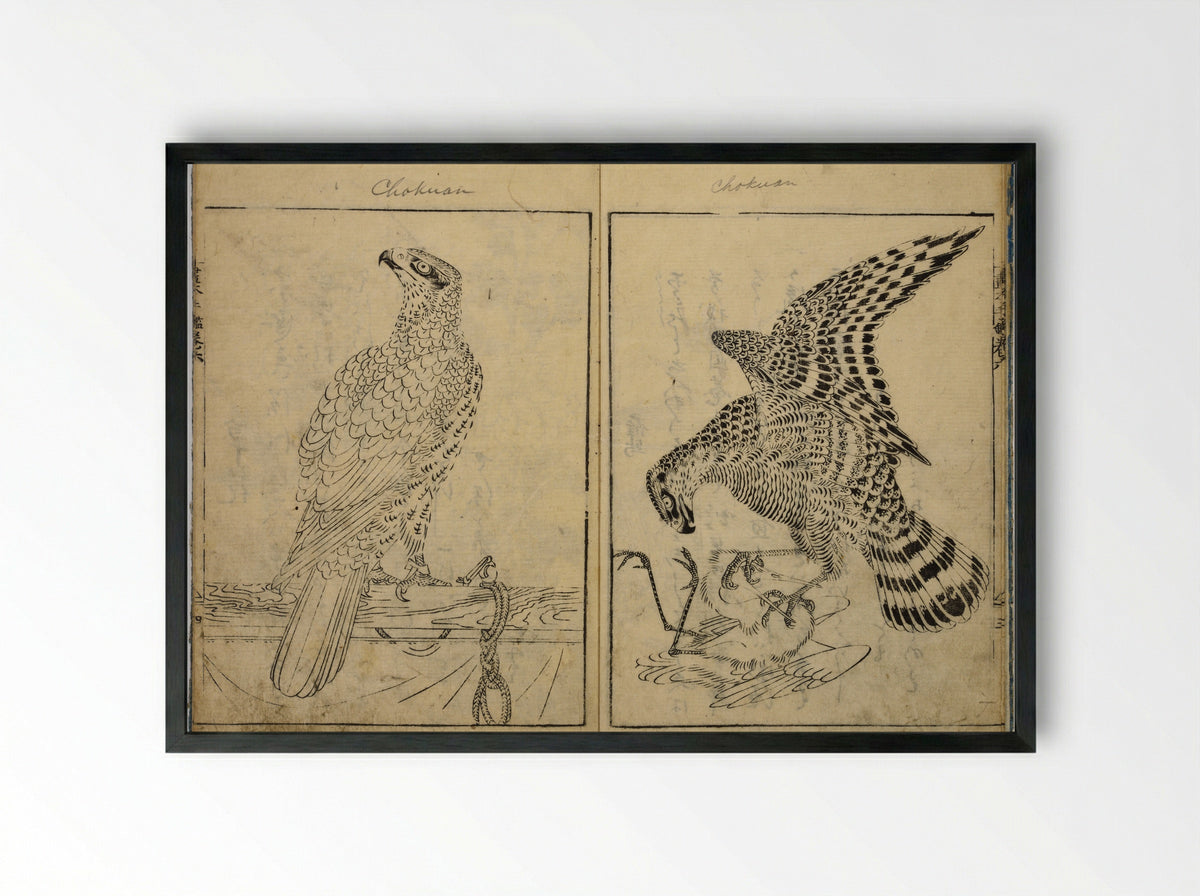 Book of Famous Japanese and Chinese Paintings - Ooka Shunboku - Framed Print Black