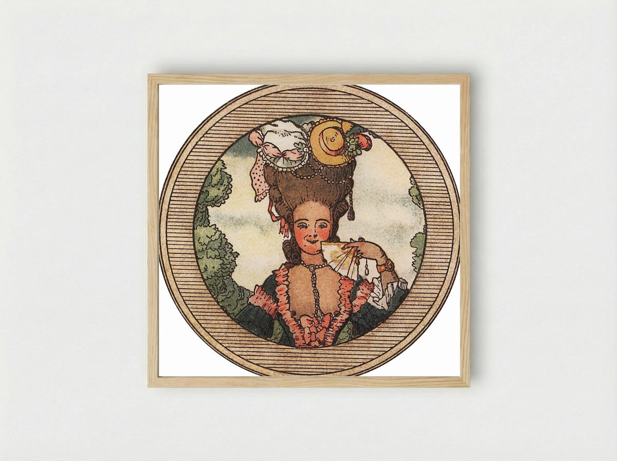Book of the Marquise, Illustration 9 - Konstantin Somov - Framed Print Wood