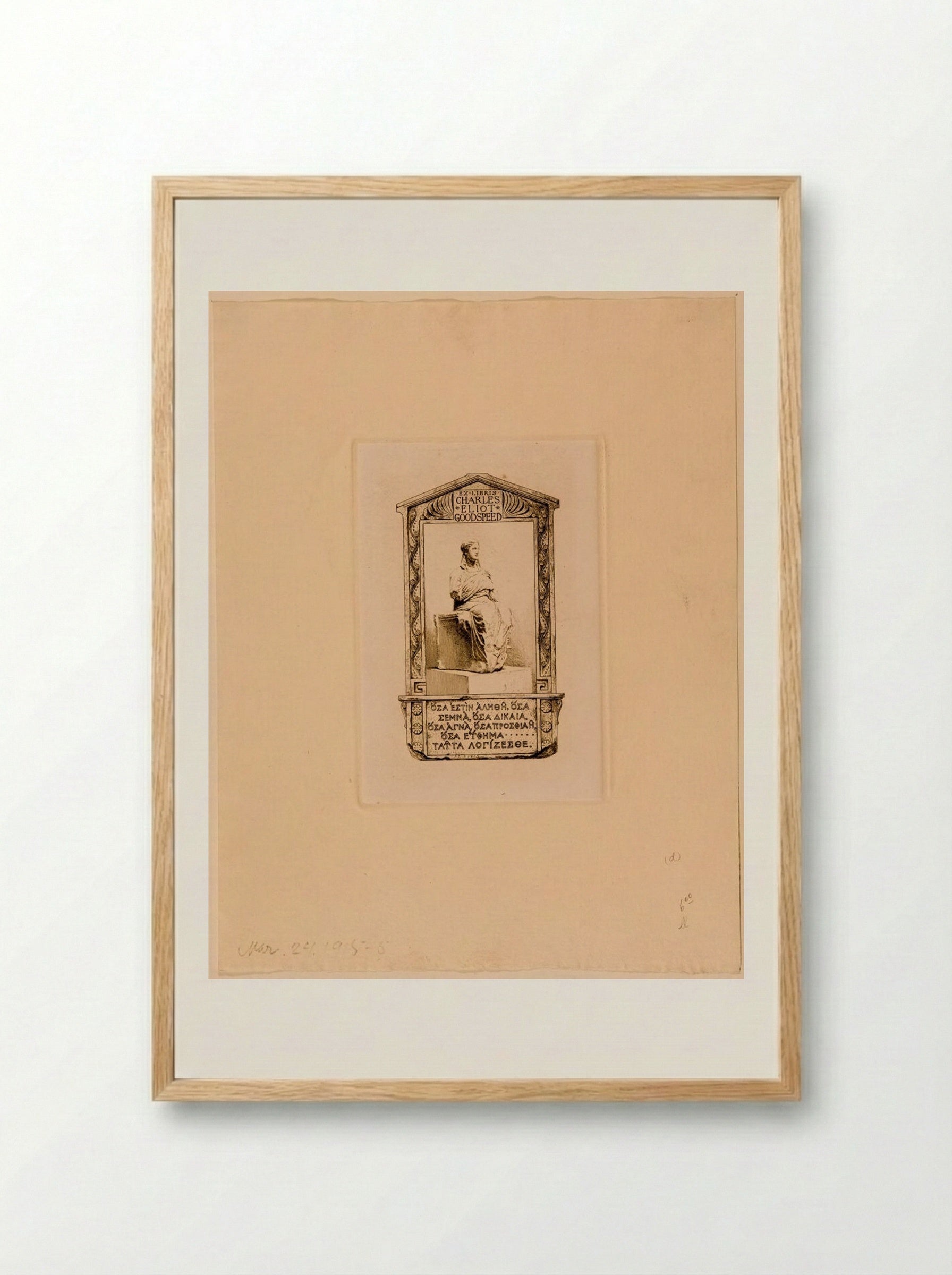 Bookplate of Charles Eliot Goodspeed - Sidney L. Smith - Framed Print Wood