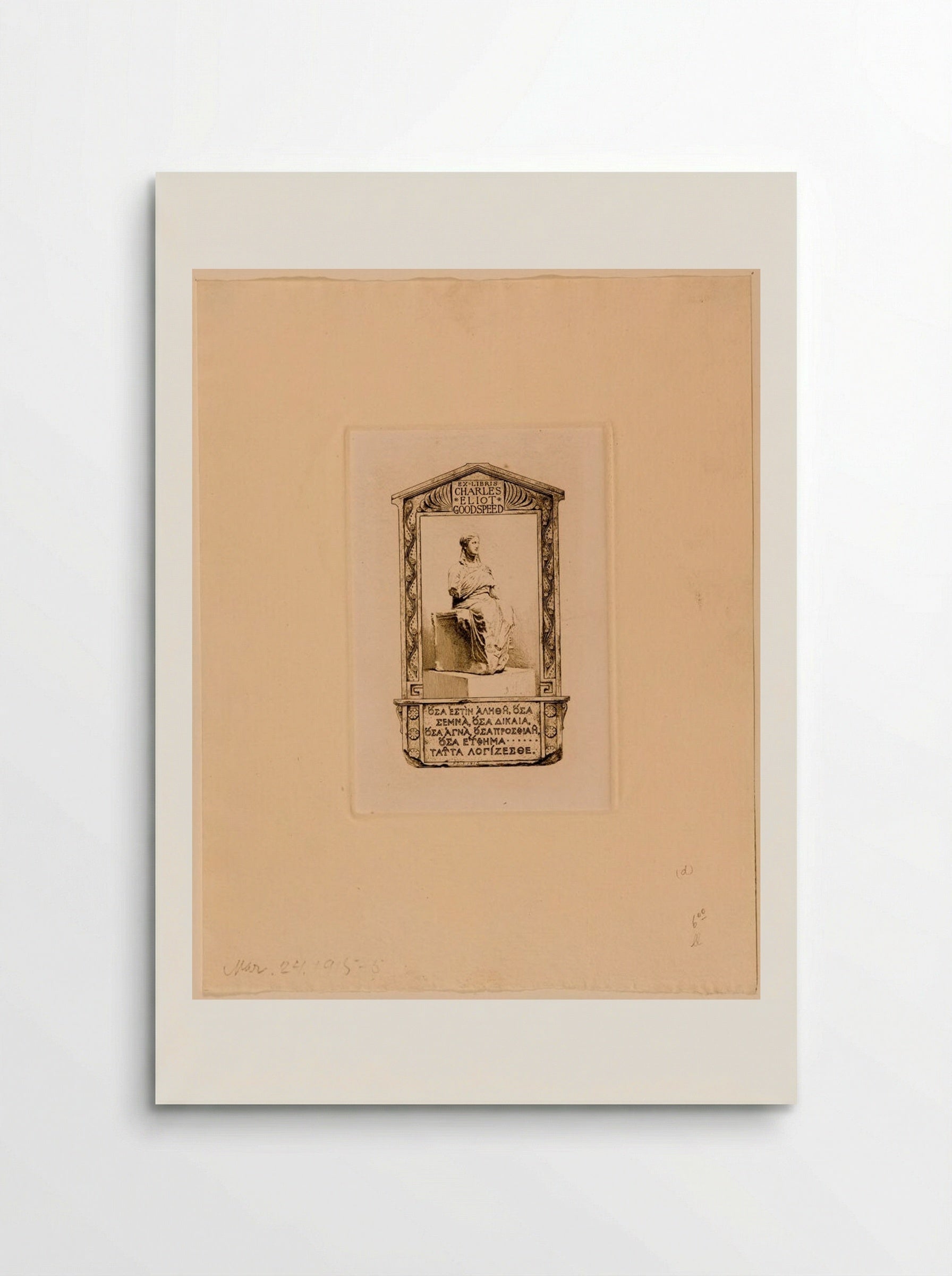 Bookplate of Charles Eliot Goodspeed - Sidney L. Smith - Poster