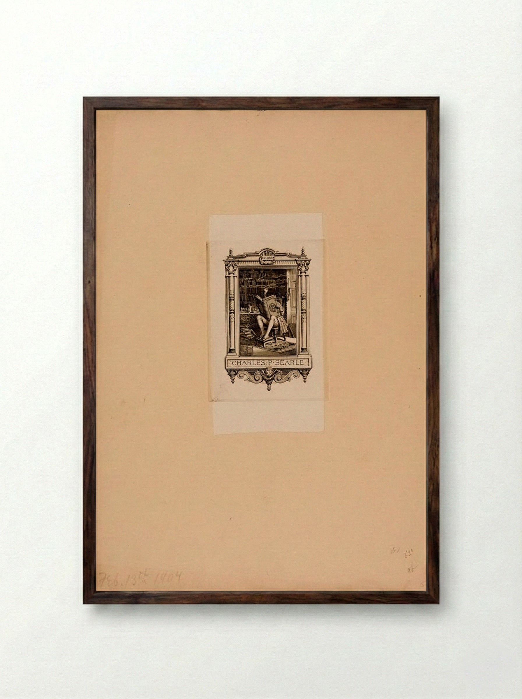 Bookplate of Charles P. Searle - Sidney L. Smith - Framed Print Dark Wood
