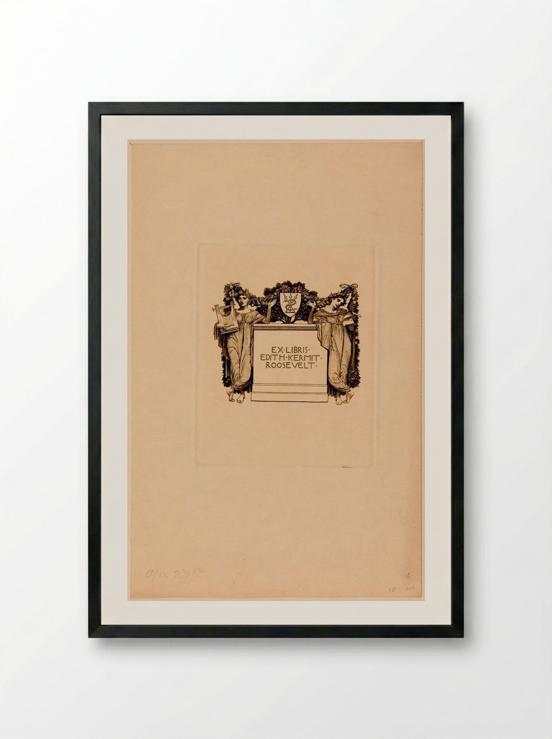 Bookplate of Edith Kermit Roosevelt - Sidney L. Smith - Framed Print Black