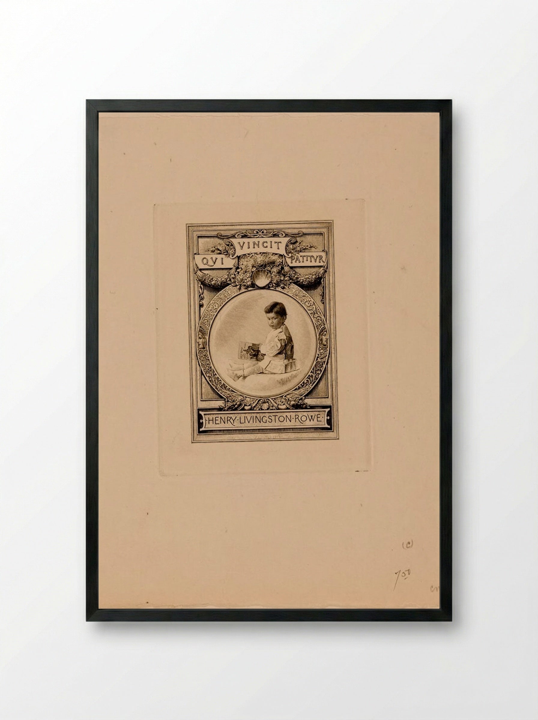 Bookplate of Henry Livingston Rowe - Sidney L. Smith - Framed Print Black