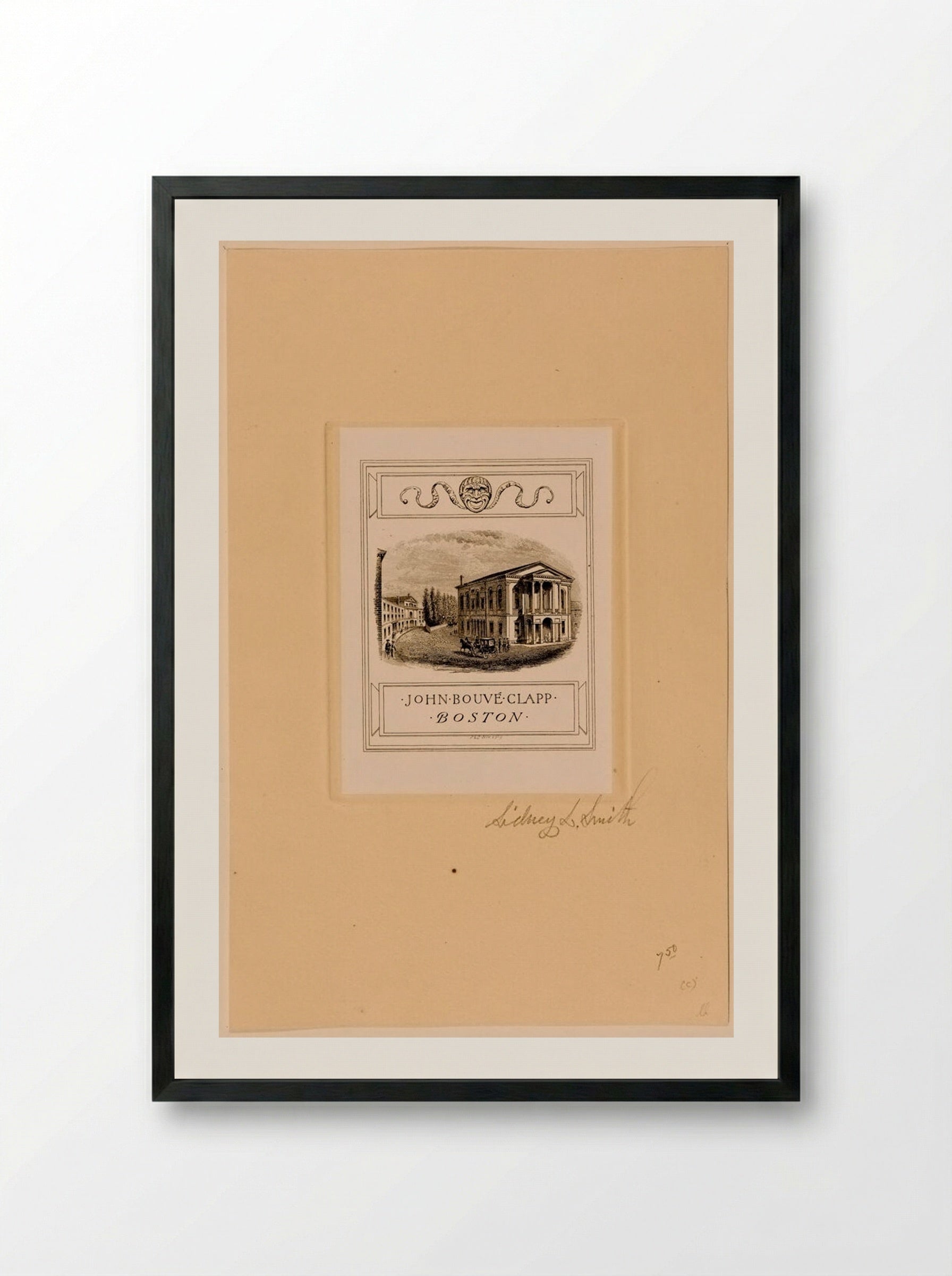 Bookplate of John Bouvé Clapp - Sidney L. Smith - Framed Print Black