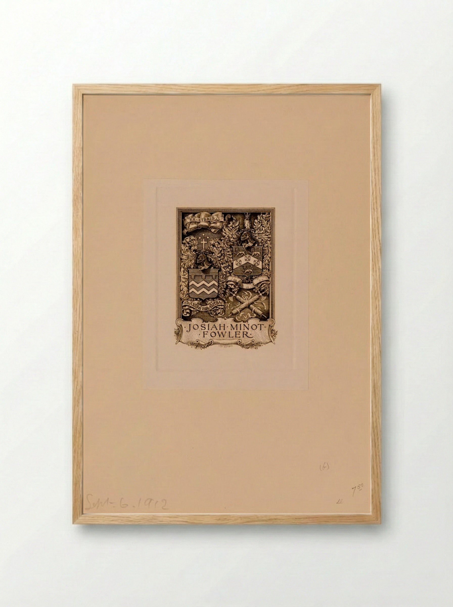 Bookplate of Josiah Minot Fowler - Sidney L. Smith - Framed Print Wood