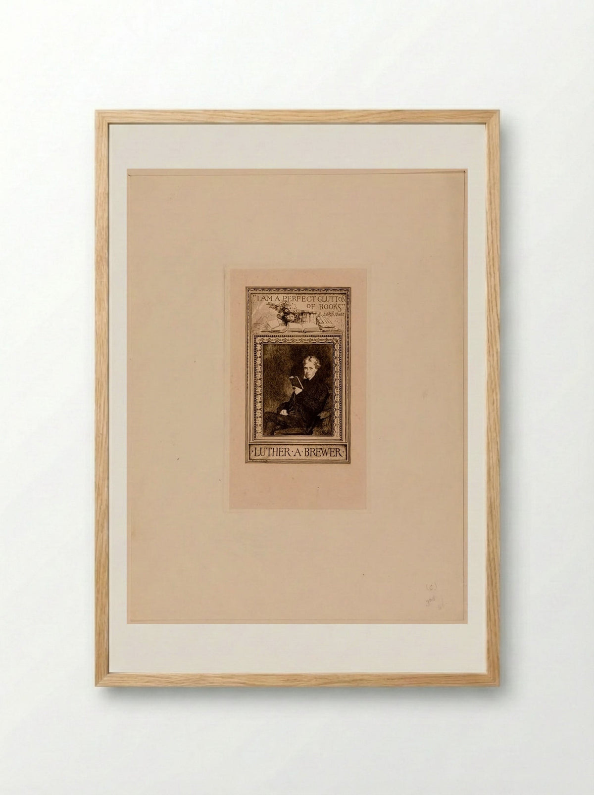Bookplate of Luther A. Brewer - Sidney L. Smith - Framed Print Wood