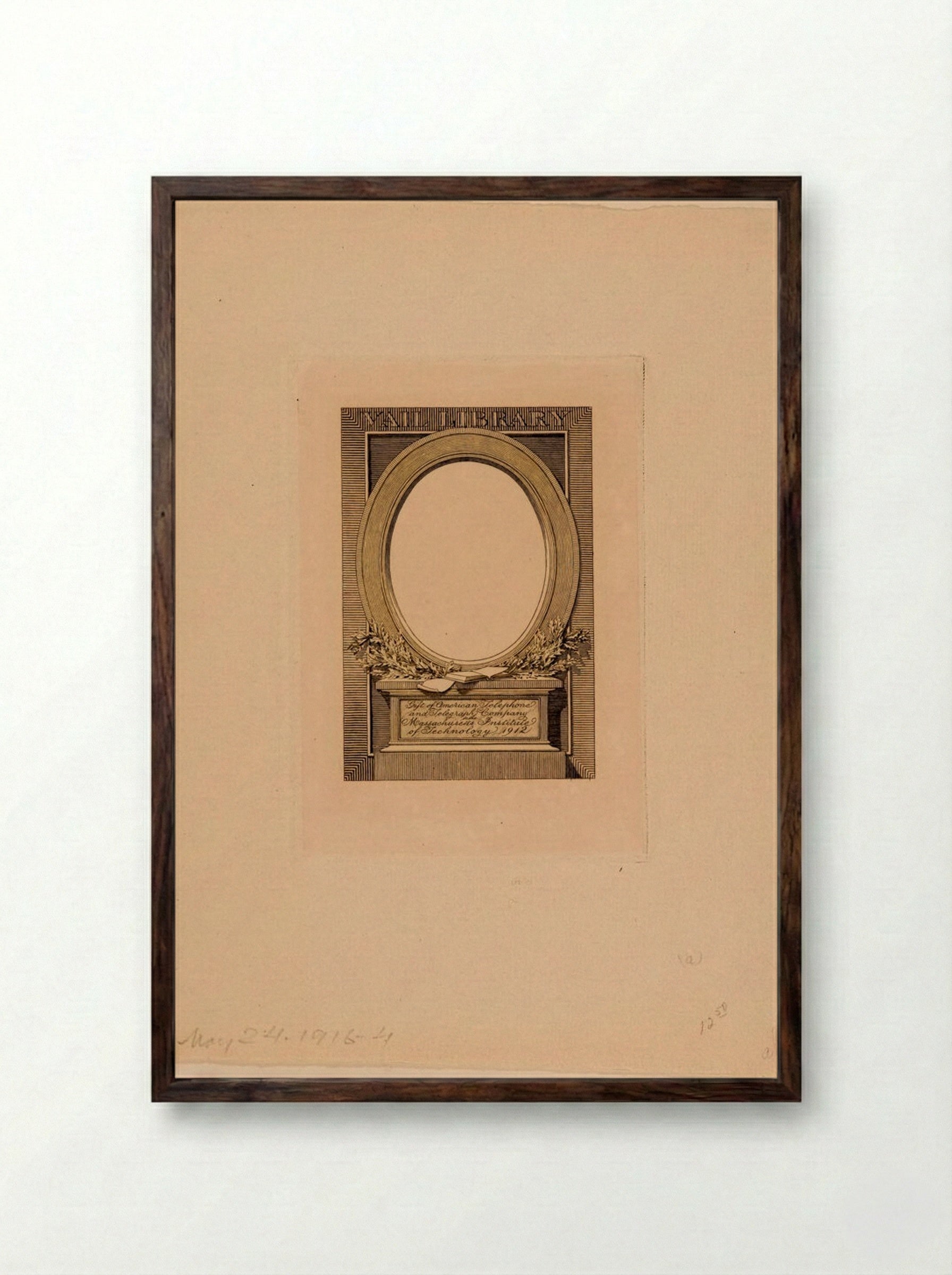 Bookplate of Vail Library - Sidney L. Smith - Framed Print Dark Wood