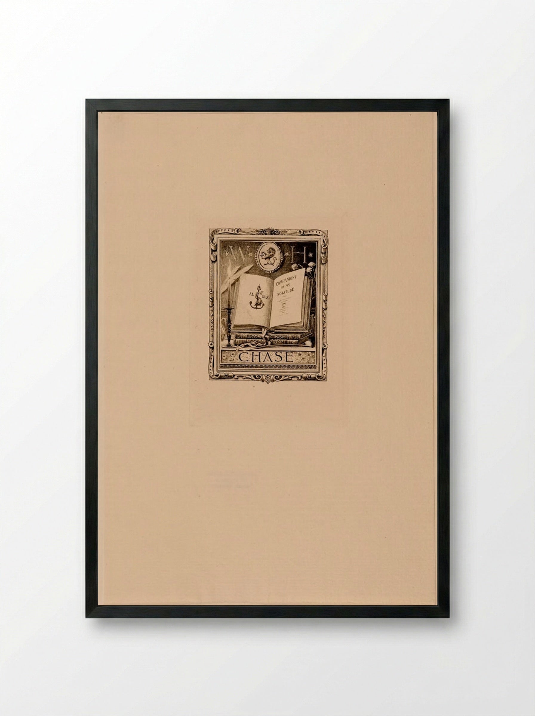 Bookplate of W. H. Chase - Sidney L. Smith - Framed Print Black