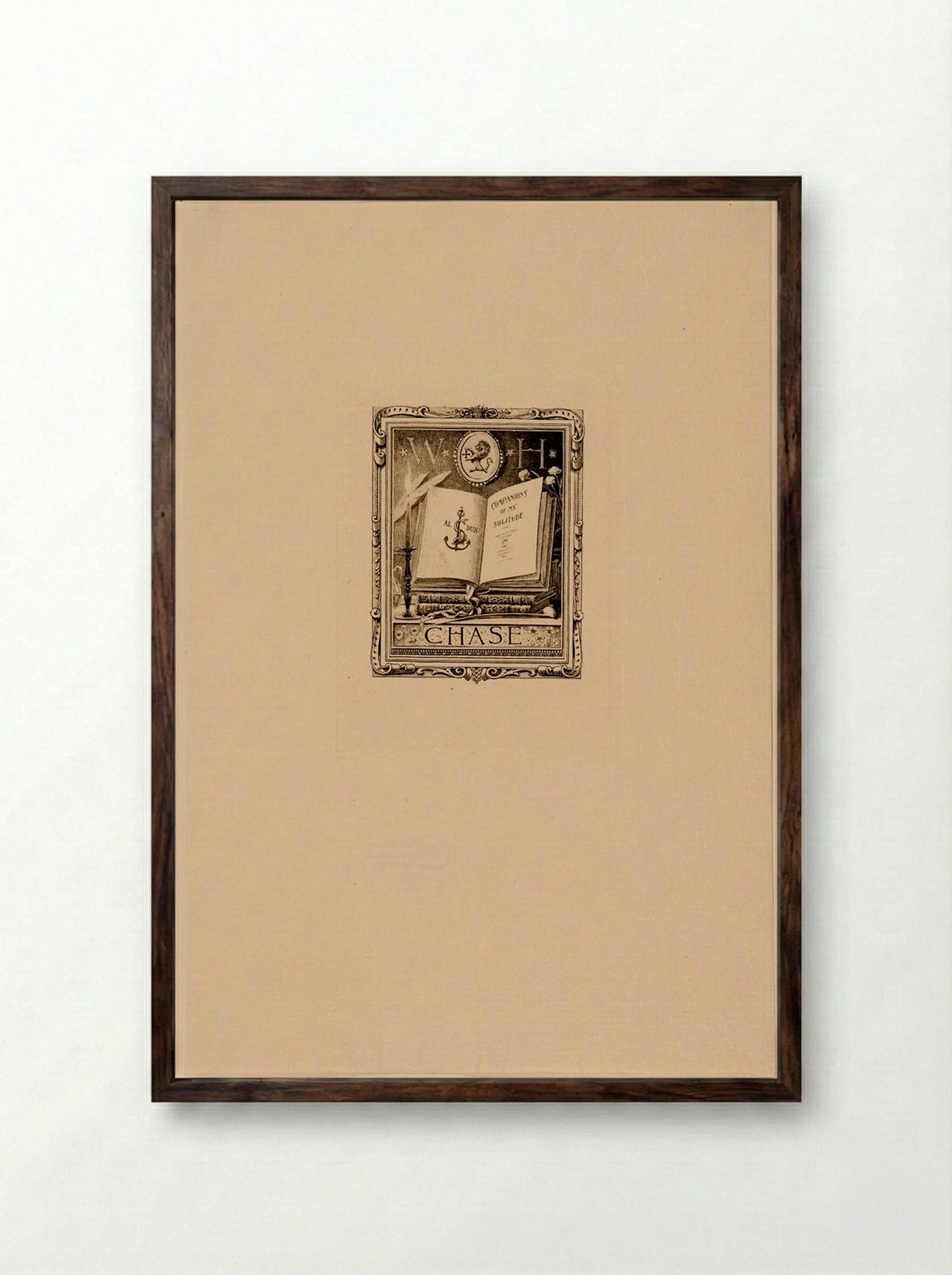 Bookplate of W. H. Chase - Sidney L. Smith - Framed Print Dark Wood