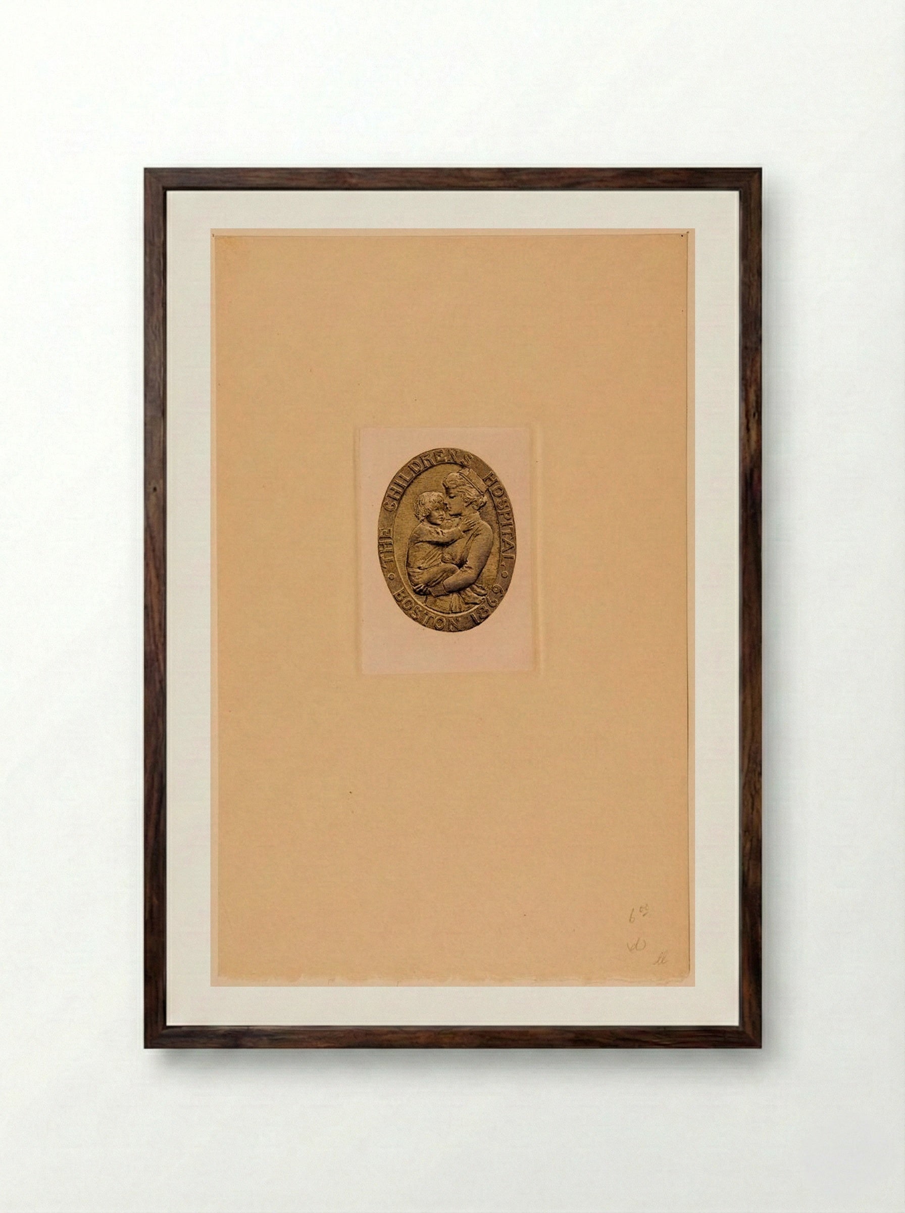 Bookplate of the Children's Hospital, Boston - Sidney L. Smith - Framed Print Dark Wood