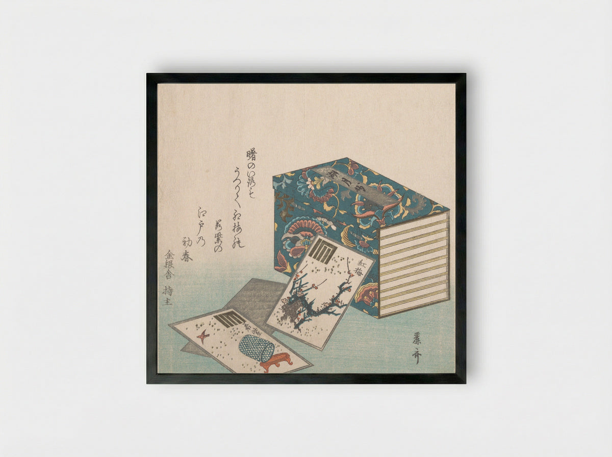 Books and Cards - Reisai - Framed Print Black