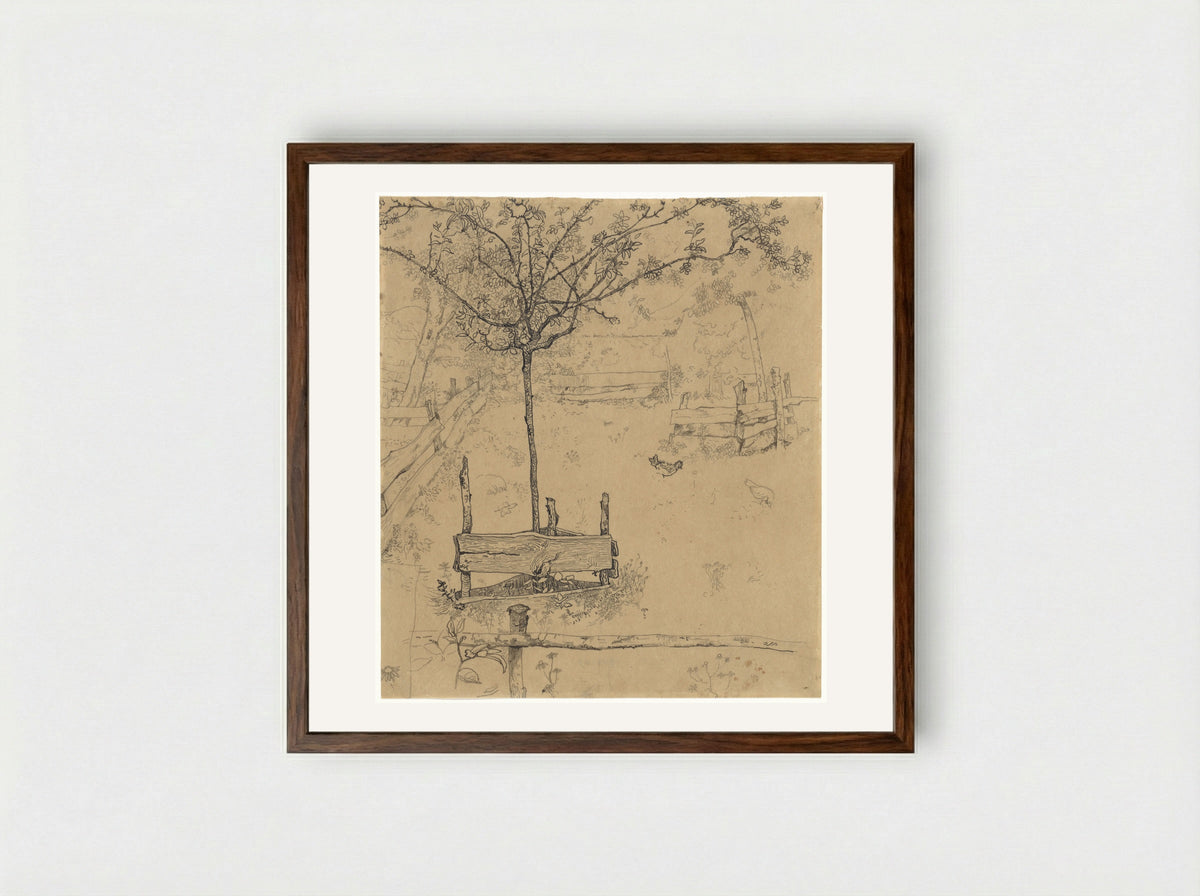 Boomgaard te Eemnes - Richard Nicolaüs Roland Holst - Framed Print Dark Wood