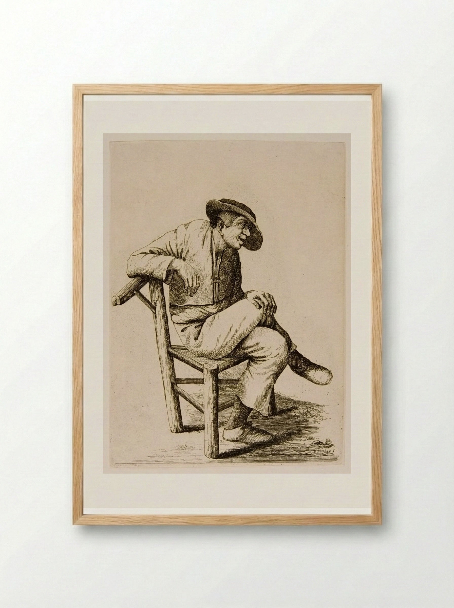 Boor Seated - David Deuchar - Framed Print Wood