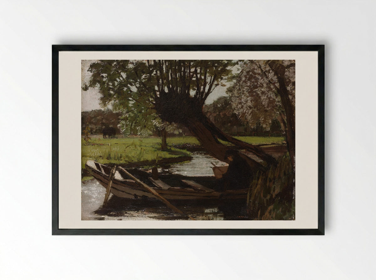 Boot met knotwilg - Matthijs Maris - Framed Print Black